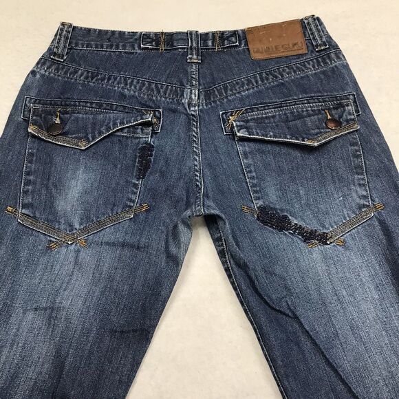 BLUE GURU Jeans Men 36/34 (34x32 actual) Blue Wide Leg Denim Flap Pocket - Picture 7 of 16